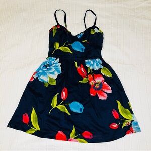 Hollister Blue Mini Dress with Floral Accents